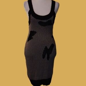 -- Bebe Gray Ribbed Sleeveless Knit Dress